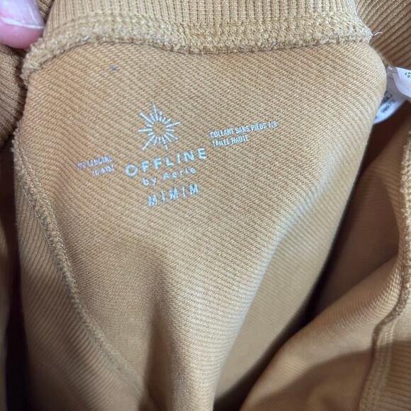 Aerie Offline Mustard Yellow Textured High Rise Leggings Women’s Size Medium - Picture 6 of 7